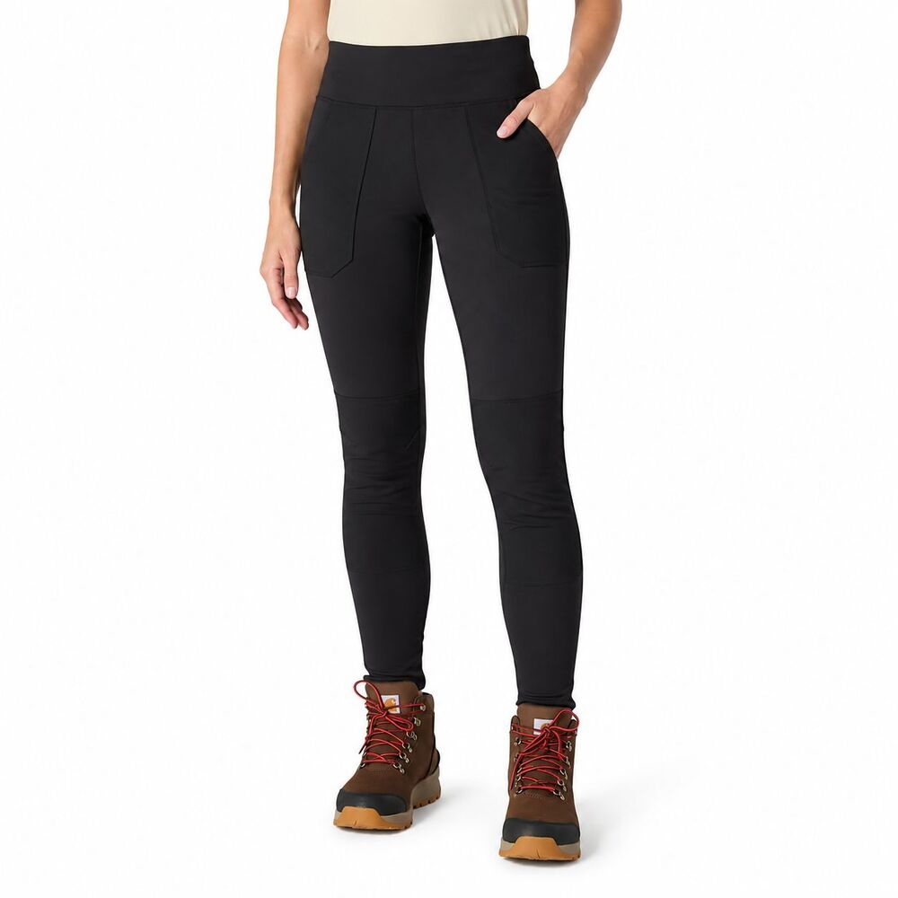 Carhartt Womens Medium Force Utility Leggings Black Mid Rise Work Pants Stretch